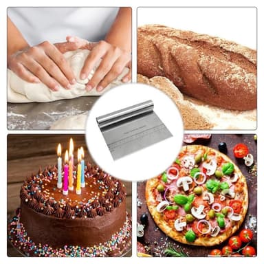 Degskrapa Rostfritt stål Slicer Pastry Pizza Cutter med mätskala