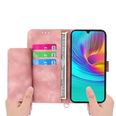 Till Samsung Galaxy A16 5G / A16 4G Fodral med Blommönster Plånboksfodral - Rosa