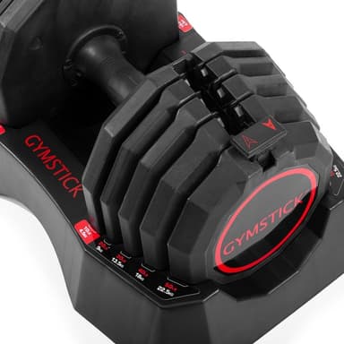 Gymstick Quick-Lock Dumbbell 4,5 - 22,5 kg (Single), Justerbar Hantel