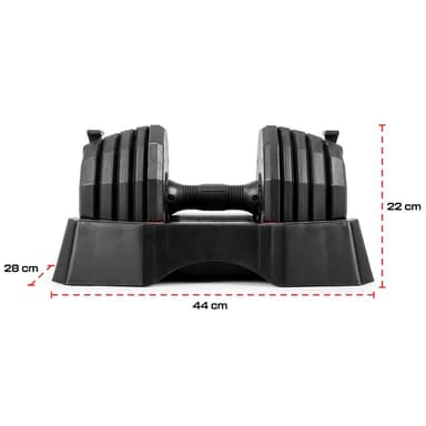 Gymstick Quick-Lock Dumbbell 4,5 - 22,5 kg (Single), Justerbar Hantel
