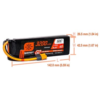 4s  3200mAh - 50C - Spektrum LiPo G2 IC3