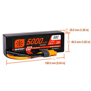 3s  5000mAh - 50C - Spektrum LiPo HC G2 IC5