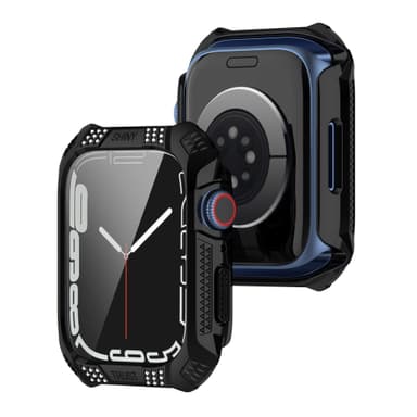 Heltäckande skyddsfodral för Apple Watch 7/8/9 generationer Svart 45 m