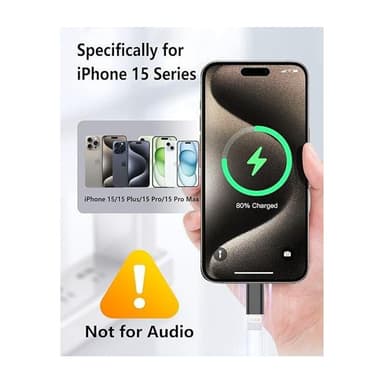 Lightning (hona) till USB-C (hane) adapter, kompatibel med iPhone 15 S
