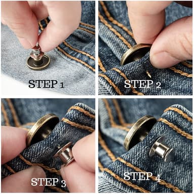 Jeansknappar / Sy-fria byxknappar Silver 10-pack