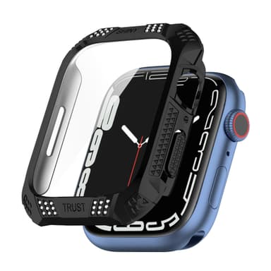 Heltäckande skyddsfodral för Apple Watch 7/8/9 generationer Svart 45 m