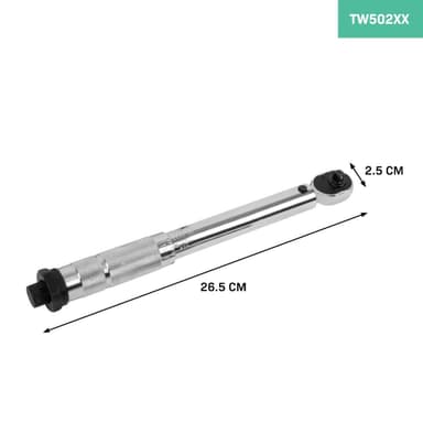 VONROC Momentnyckel ¼” – 265mm – 5-25Nm | Inkl. set med bits - 12st