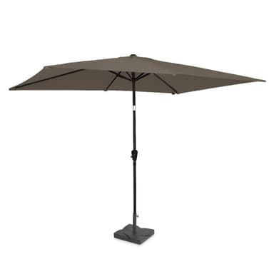VONROC Premium parasoll Rapallo 200x300cm - Inkl. parasollfot & parasollöverdrag - rektangulärt parasoll - Tiltbart - UV-beständig duk - Taupe