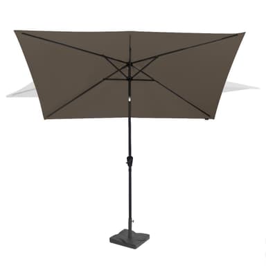 VONROC Premium parasoll Rapallo 200x300cm - Inkl. parasollfot & parasollöverdrag - rektangulärt parasoll - Tiltbart - UV-beständig duk - Taupe