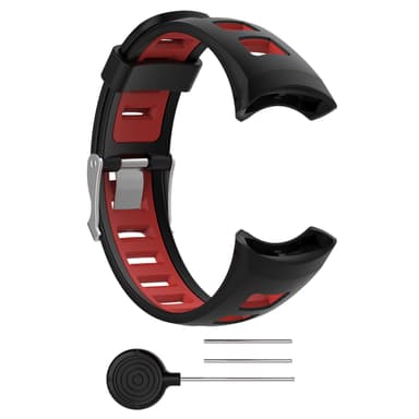 Silikonarmband för Suunto Quest/M1/M2/M4/M5 Svart+röd