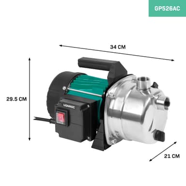 VONROC Trädgårdspump / vattenpump – 1000W – 3500 l/h