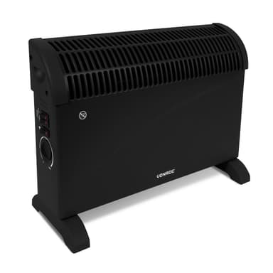 VONROC Konvektorelement – 2000W – Svart | Turbofläkt och 3 värmeinställningar