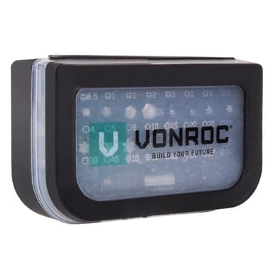 VONROC Universal bitsats 31 delar | Inkl. bitshållare och förvaringslåda