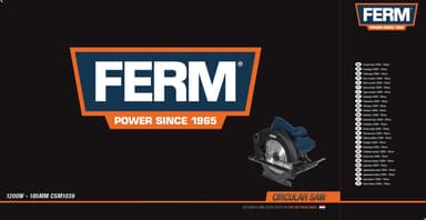 FERM CSM1039 cirkelsåg – 1200W – 185mm