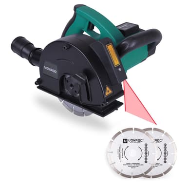 VONROC Betongspårfräs 1700W – 150mm med laser | Inkl. 4 diamantskivor