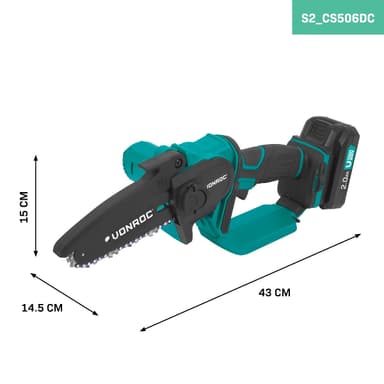 VONROC Motorsåg mini 20V – 152mm | Inkl. 2x 2,0Ah batterier och laddare