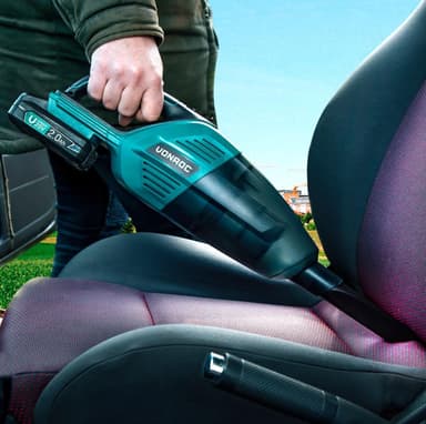 VONROC Kraftfull batteridriven dammsugare 20V – 2.0Ah | 2st batterier och snabbladdare
