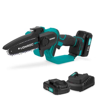 VONROC Motorsåg mini 20V – 152mm | Inkl. 2x 2,0Ah batterier och laddare