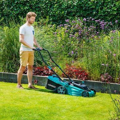 VONROC Gräsklippare 40V – 4.0Ah – 38cm - central höjdjustering| Inkl. 2x 4,0Ah batterier och dubbla snabbladdare