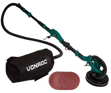 VONROC Teleskopisk vägg och takslip 1050V – 225MM| Inkl. Dammuppsamlarpåse