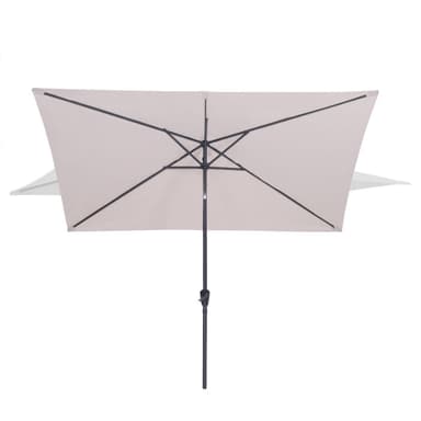 VONROC Premium parasoll Rapallo 200x300cm - Inkl. parasollöverdrag - rektangulärt parasoll - Tiltbart - UV-beständig duk - Beige
