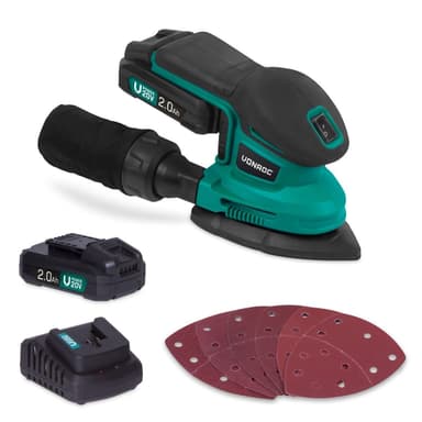 VONROC Multislip 20V – 2.0Ah | Inkl. 2 Batterier och snabbladdare
