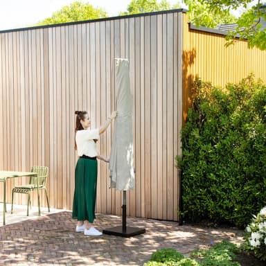 VONROC Premium parasoll Rapallo 200x300cm - Inkl. parasollöverdrag - rektangulärt parasoll - Tiltbart - UV-beständig duk - Beige