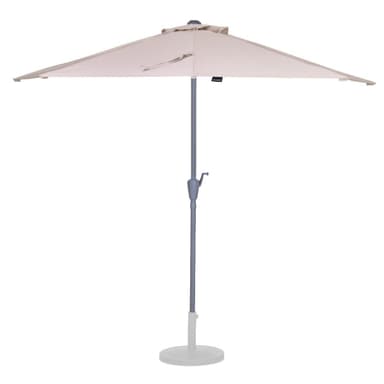 VONROC Premium balkongparasoll Magione 270x135cm - Inkl. parasollöverdrag - Halvrunt parasoll - UV-beständig duk - Beige