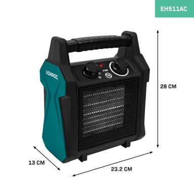 VONROC Elektrisk värmefläkt – 2000W/3000W – Keramisk
