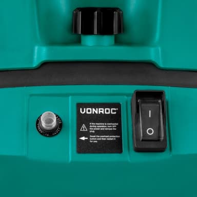 VONROC Kompostkvarn 2500W – För grenar upp till 45mm | Inkl. 45L uppsamlingspåse