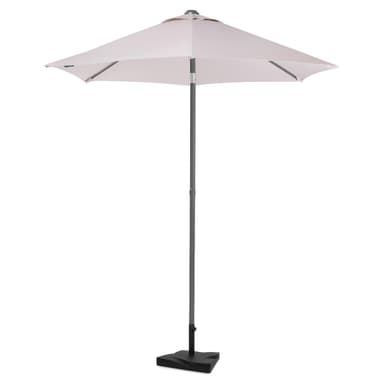 VONROC Premium parasoll Torbole Ø200cm - Inkl. parasollfot &  parasollöverdrag - Runt parasoll - UV-beständig duk - Beige