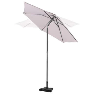 VONROC Premium parasoll Torbole Ø200cm - Inkl. parasollfot &  parasollöverdrag - Runt parasoll - UV-beständig duk - Beige