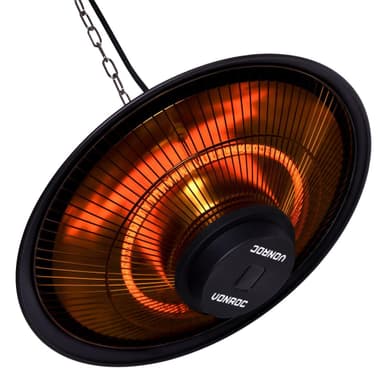 VONROC Värmare Albano 1500W – med fjärrkontroll | Svart