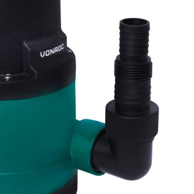 VONROC Dränkbar pump 300W – 6500L / h  | För rent och lätt förorenat vatten