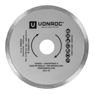 VONROC Diamantskiva 125mm – 3st | Universal