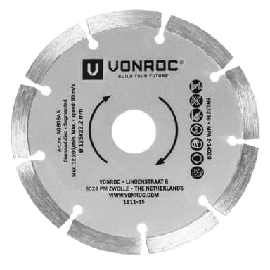 VONROC Diamantskiva 125mm – 3st | Universal