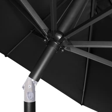 VONROC Premium parasoll Rosolina 280x280cm - Inkl. parasollfot & parasollöverdrag - Fyrkantigt parasoll - Tiltbart - UV-beständig duk - Svart