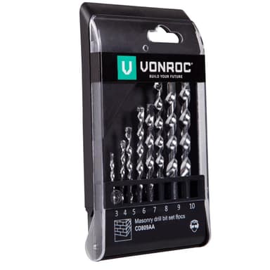 VONROC Universal slagborr bitsats 8 st  | 3 – 10mm
