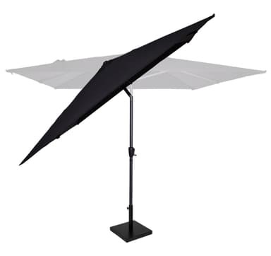 VONROC Premium parasoll Rosolina 280x280cm - Inkl. parasollfot & parasollöverdrag - Fyrkantigt parasoll - Tiltbart - UV-beständig duk - Svart