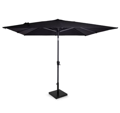 VONROC Premium parasoll Rosolina 280x280cm - Inkl. parasollfot & parasollöverdrag - Fyrkantigt parasoll - Tiltbart - UV-beständig duk - Svart