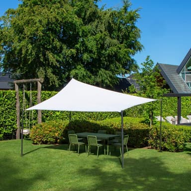 VONROC Solsegel Rektangel – Premium – 400x300cm | Vit