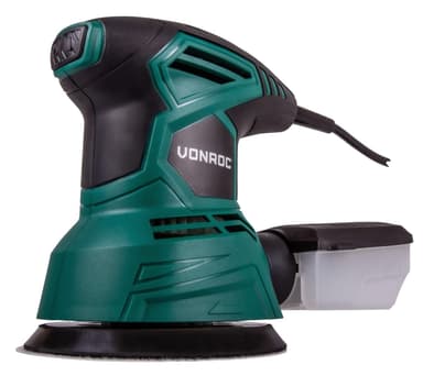 VONROC Excenterslipmaskin 300W | Inkl. dammupptagning och 12 slippapper