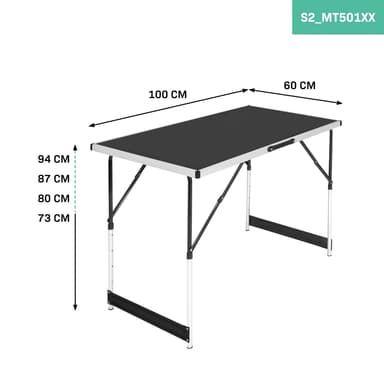 VONROC Multifunktionellt bord - 100 x 60 cm | 3-delar set