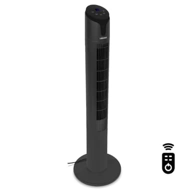 VONROC Lyxig pelarfläkt – 110cm – svart | Inkl. fjärrkontroll