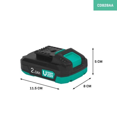 VONROC Batteri 20V – 2.0Ah | Dubbelriktad USB-C-port
