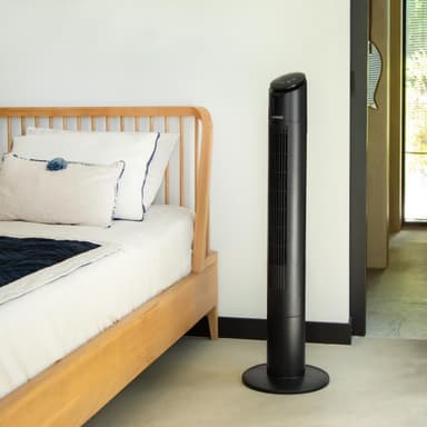 VONROC Lyxig pelarfläkt – 110cm – svart | Inkl. fjärrkontroll