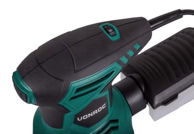 VONROC Excenterslipmaskin 300W | Inkl. dammupptagning och 12 slippapper
