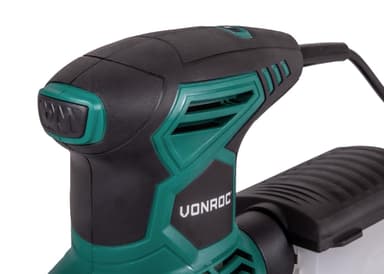 VONROC Excenterslipmaskin 300W | Inkl. dammupptagning och 12 slippapper