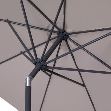 VONROC Premium parasoll Recanati Ø300cm - Inkl. parasollöverdrag - Runt parasoll - Tiltbart - UV-beständig duk - Beige