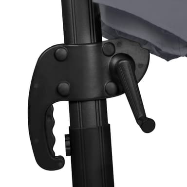 VONROC Premium hängparasoll Bardolino Ø300cm - Inkl. parasollöverdrag - Runt parasoll - 360° vridbart - Tiltbart - UV-resistent duk - Grå